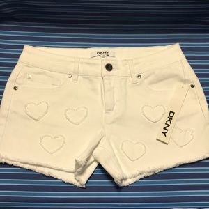 Girl’s White 5 Pocket DKNY Jean Shorts